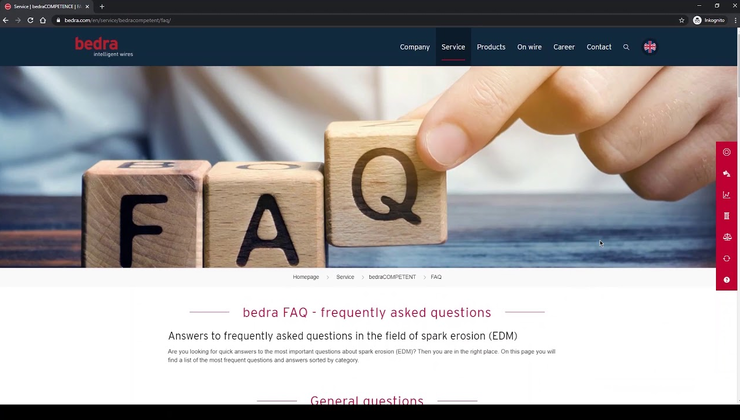 bedra FAQ - Answers to frequently asked questions in the field of spark erosion (EDM)