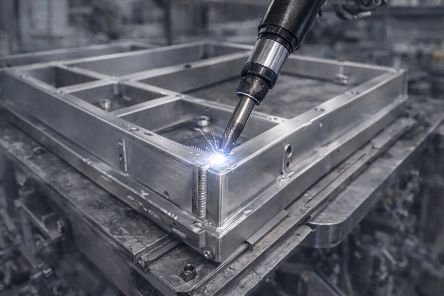 Aluminium welding for battery trays & module frames